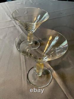 Extrêmement rare ! 2 verres à martini Villeroy & Boch New Cottage / pieds ambre