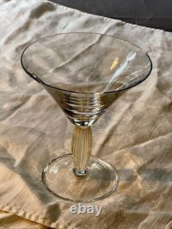 Extrêmement rare ! 2 verres à martini Villeroy & Boch New Cottage / pieds ambre
