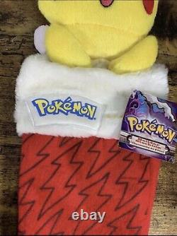 Extrêmement rare Chaussette de Noël Pokémon Pikachu 2008 NOS HTF Kurt Adler