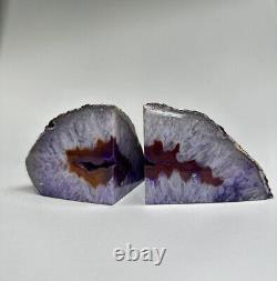 Extrêmement rare GRANDE Pierre d'agate blanche et violette
