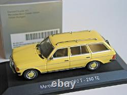 Extrêmement rare Mercedes W123 modèle T JAUNE 143 Minichamps Mercedes Museum