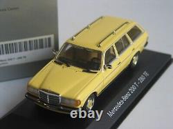 Extrêmement rare Mercedes W123 modèle T JAUNE 143 Minichamps Mercedes Museum