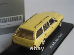 Extrêmement rare Mercedes W123 modèle T JAUNE 143 Minichamps Mercedes Museum