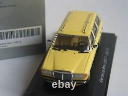 Extrêmement rare Mercedes W123 modèle T JAUNE 143 Minichamps Mercedes Museum