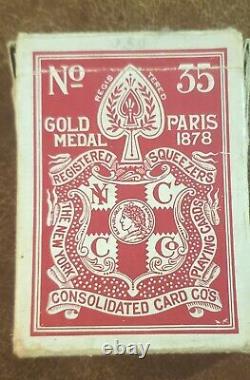 Extrêmement rare New York Consolidated Playing Card Co Squeezers #35 1898 Exporté