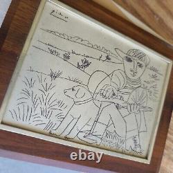 Extrêmement rare! Pablo Picasso Le chasseur en argent sterling pièce d'art vintage