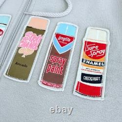 Extrêmement rare, dernier exemplaire vintage neuf 2007 Upper Playground Hoodie Spray Cans Sm