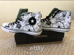 Gorillaz Converse Chaussures Blanc/noir Haut Taille Top 10 Extremely Rare