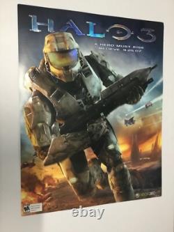 Halo 3 Affiche Promo Embossée Extrêmement Rare Xbox Neuf État Mint Master Chief