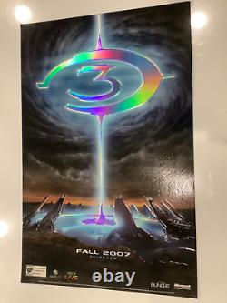 Halo 3 Affiche promotionnelle en relief extrêmement rare Xbox Nouvelle condition menthe du Master Chief