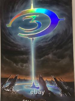 Halo 3 Affiche promotionnelle en relief extrêmement rare Xbox Nouvelle condition menthe du Master Chief