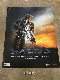 Halo 3 Affiche promotionnelle estampillée extrêmement rare pour Xbox en état neuf, en parfait état, avec le Master Chief