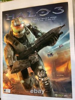 Halo 3 Affiche promotionnelle gaufrée extrêmement rare Xbox neuve, état impeccable, Master Chief