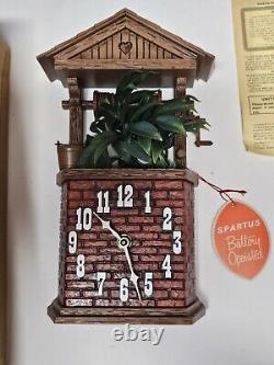 Horloge de puits vintage Spartus neuf dans sa boîte extrêmement difficile à trouver et rare