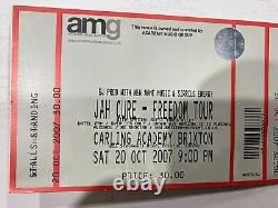 Jah Cure Freedom Tour Billet Inutilisé 2007 Brixton Londres EXTREMEMENT RARE Reggae
