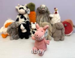 Jellycat Cochon à dents, extrêmement rare et retiré de la vente, petit, neuf avec étiquettes, authentique