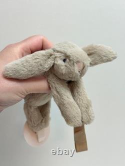 Jellycat Poussin Beige Très Rare Bashful Clip de Sucette, Neuf Avec Étiquettes, Authentique
