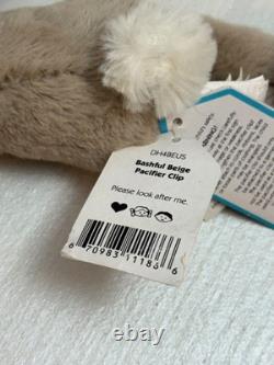 Jellycat Poussin Beige Très Rare Bashful Clip de Sucette, Neuf Avec Étiquettes, Authentique