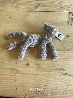 Jellycat Silver Kooky Nouveau Chat Extrêmement Rare Retraité Jouet Doux Chaton Kitty Tags