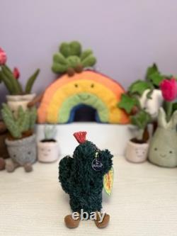 Jellycat extrêmement rare, accessoire de sac Cactus Amuseables retiré de la collection, neuf avec imperfections