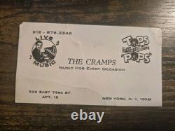 La carte de visite des Cramps de 1976 extrêmement rare HTF New York