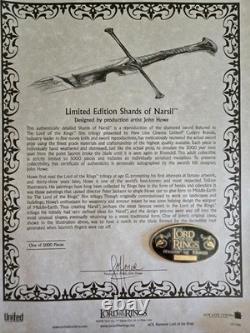 Le Seigneur des anneaux – Les fragments de Narsil – Neuf – UC-1296 – Extrêmement rare – N° 4791 – Certificat d’authenticité