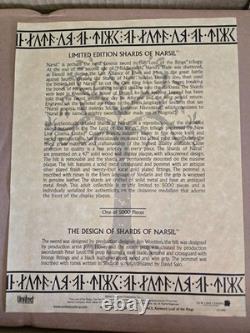 Le Seigneur des anneaux – Les fragments de Narsil – Neuf – UC-1296 – Extrêmement rare – N° 4791 – Certificat d’authenticité