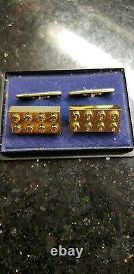 Lego 1970's Service Gold Plated Cufflinks. Extrêmement Rare! Belle Condition