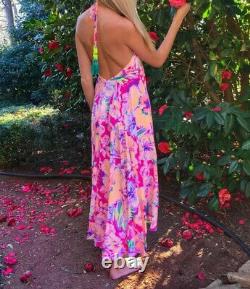 Lilly Pulitzer T.n.-o. Gizelle Maxi Magenta Tipping Point Taille M Extremely Rare Find