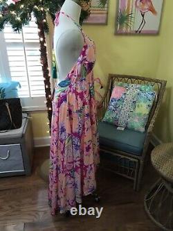 Lilly Pulitzer T.n.-o. Gizelle Maxi Magenta Tipping Point Taille M Extremely Rare Find