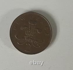 MONNAIE COLLECTIBLE EXTREMEMENT RARE 2p NOUVEAU PENCE 1981 ROYAUME-UNI, CIRCULÉE