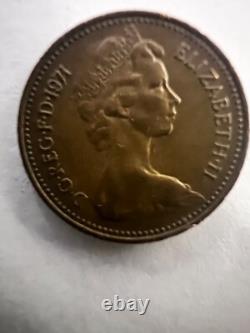 Monnaie 1 penny et 1p Nouveau penny de 1971 extrêmement rare