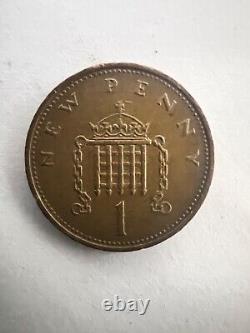 Monnaie 1 penny et 1p Nouveau penny de 1971 extrêmement rare