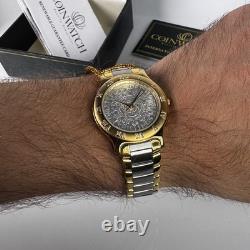 Montre pour homme en pièce de monnaie extrêmement rare 1956 Royaume-Uni Deux Shillings Fabriquée en Suisse