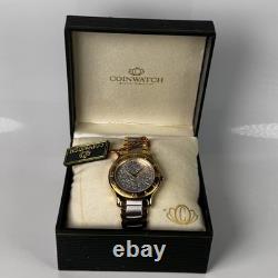 Montre pour homme en pièce de monnaie extrêmement rare 1956 Royaume-Uni Deux Shillings Fabriquée en Suisse