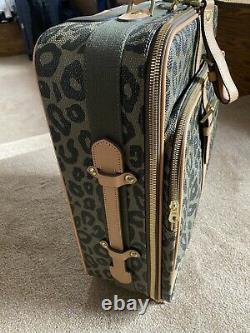 Mulberry Black & Birds Nest Leopard Travel Suitcase Trolley Extremely Rare Nouveau