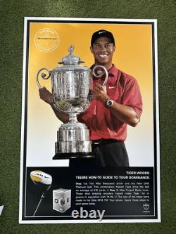 NIKE TIGER WOODS Affiche de Publicité Officielle de Pro Shop NOUVEAU. Extrêmement Rare