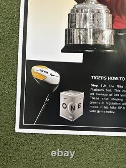 NIKE TIGER WOODS Affiche de Publicité Officielle de Pro Shop NOUVEAU. Extrêmement Rare