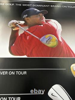NIKE TIGER WOODS Affiche de Publicité Officielle de Pro Shop NOUVEAU. Extrêmement Rare