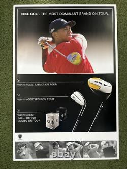 NIKE TIGER WOODS Affiche de publicité de la boutique officielle des professionnels NOUVELLE. Extrêmement rare