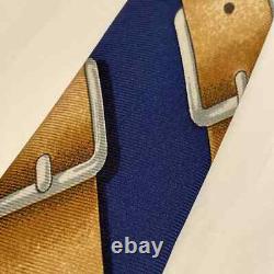 NOUVEAU Foulard Cravate Authentique Hermes Imprimé Grand Manège EXTREMEMENT RARE Années 90