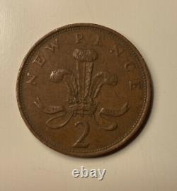 New Pence 2p Coin 1975 Extremely Rare Pièce Collectable