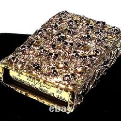 Nouveau Briquet Zippo Armor doré avec étui en métal de réservoir de char et motif de crâne extrêmement rare du Japon.