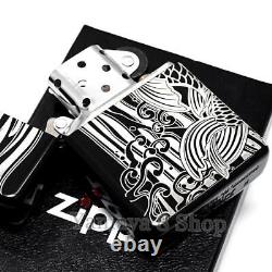 Nouveau Zippo Armor Noboru Carp Gravure 2 Côtés Briquet Noir extrêmement rare Japon
