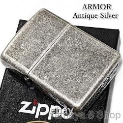 Nouveau briquet Zippo Armor Antique Silver Barrel Solide extrêmement rare du Japon.
