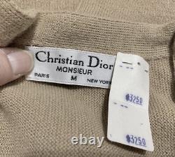 Nouveau cardigan en laine tan Christian Dior Monsieur vintage pour homme M extrêmement RARE