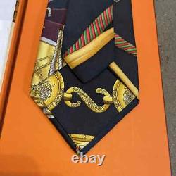 Nouveau foulard cravate authentique Hermes imprimé Les Tambours EXTREMEMENT RARE années 90