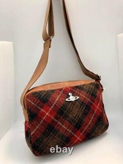 Nouveau sac à bandoulière en tweed à carreaux Vivienne Westwood extrêmement rare au Japon