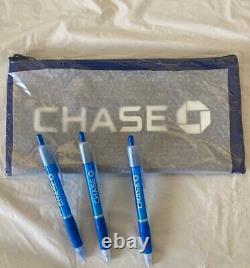 Nouveau sac de dépôt authentique de la CHASE BANK! 3 stylos Chase inclus! Extrêmement rare