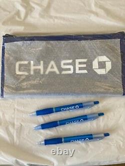 Nouveau sac de dépôt authentique de la CHASE BANK! 3 stylos Chase inclus! Extrêmement rare